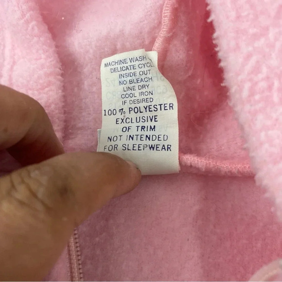 Vintage Hartstrings Baby 24 Months Pink Fleece Bunting Outerwear 3/4 Zip - Picture 6 of 6